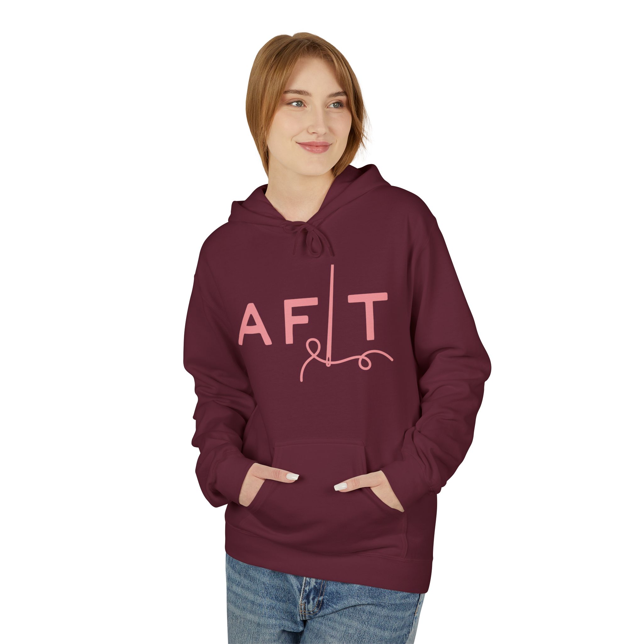 AFLT Front & Back Hoodie in Pink - Image 41